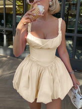 Solid Color Sleeveless Short A-Line Dress